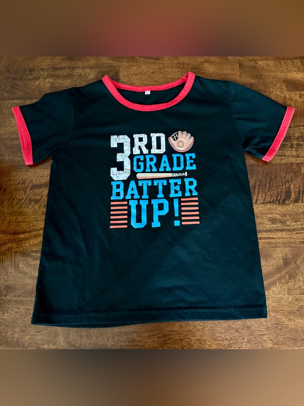 ⚾ 3rd Grade Batter Up! Baseball Graphic Tee Size 7-8Y ❤️